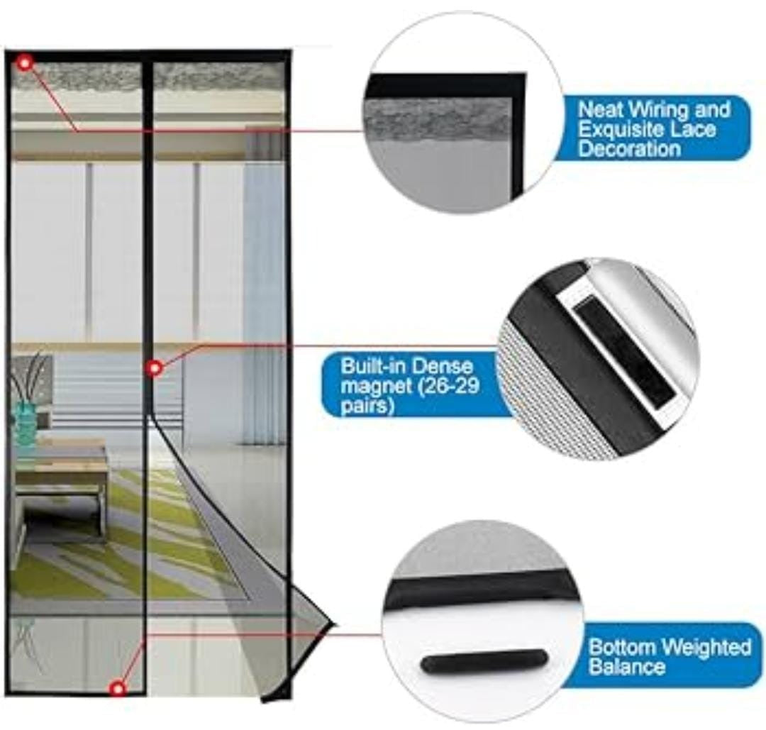 Hands-Free Retractable Magic Mesh Screen Door β Magnetic Closure, Easy Install, Keeps Bugs Out