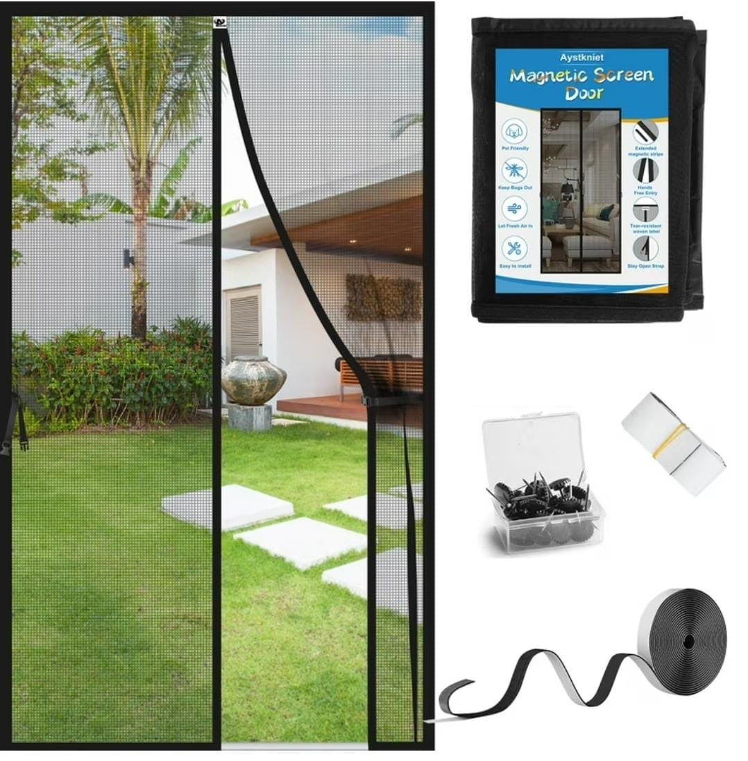 Hands-Free Retractable Magic Mesh Screen Door β Magnetic Closure, Easy Install, Keeps Bugs Out
