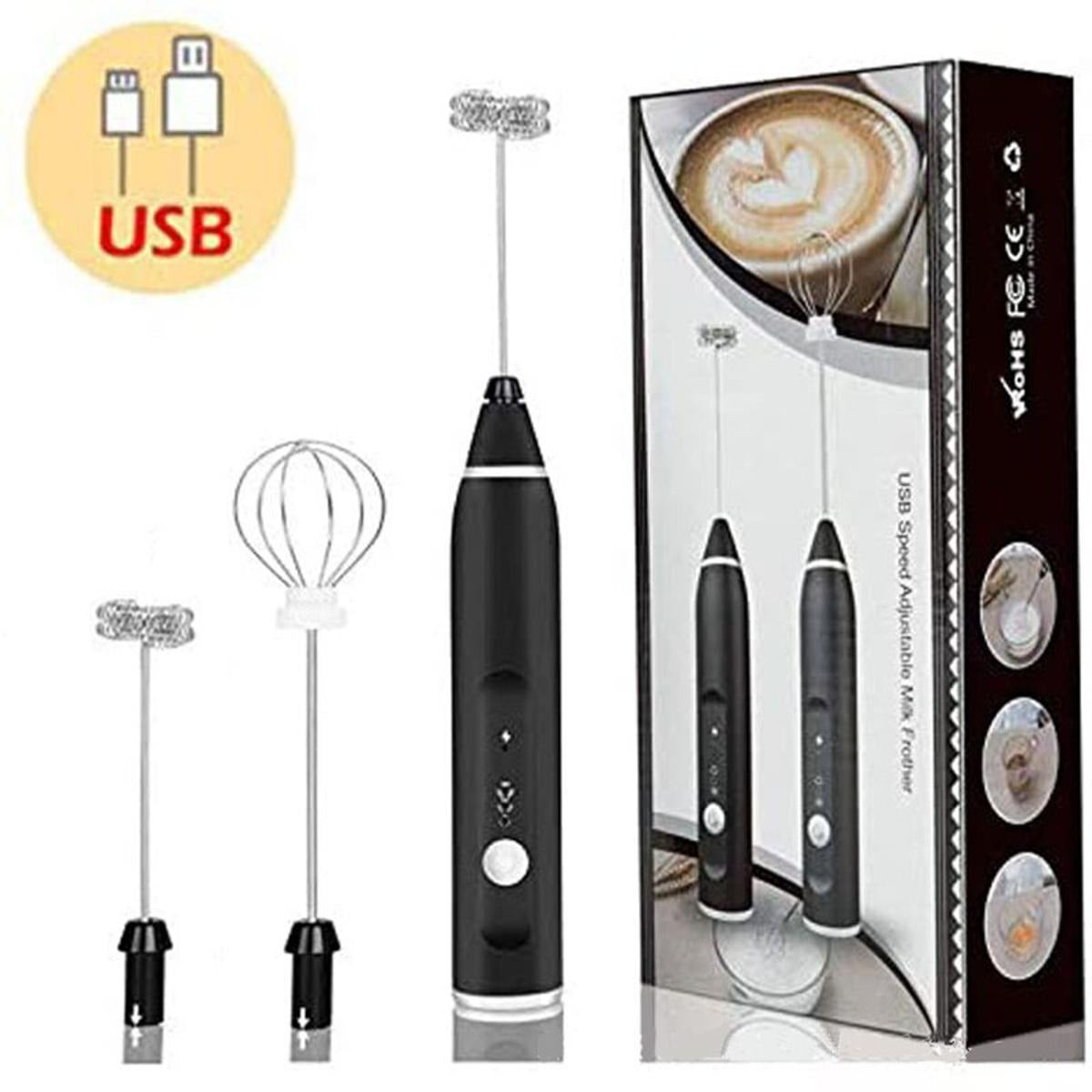 2 in 1 Rechargeable Milk Frother Wand β Powerful Handheld Whisk & Drink Mixer for Coffee, Latte, Cappuccino, Hot Chocolate & Beverages