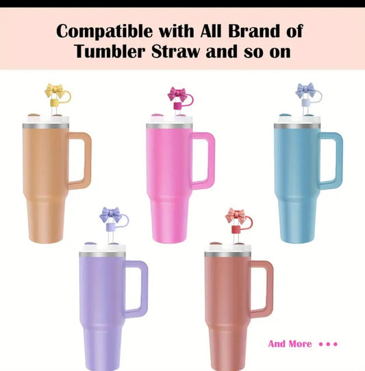 1PC Cute Bow Straw Cap Cover for 10mm Straws – Fits Stanley Tumbler Cups, Dustproof & Leak-Resistant