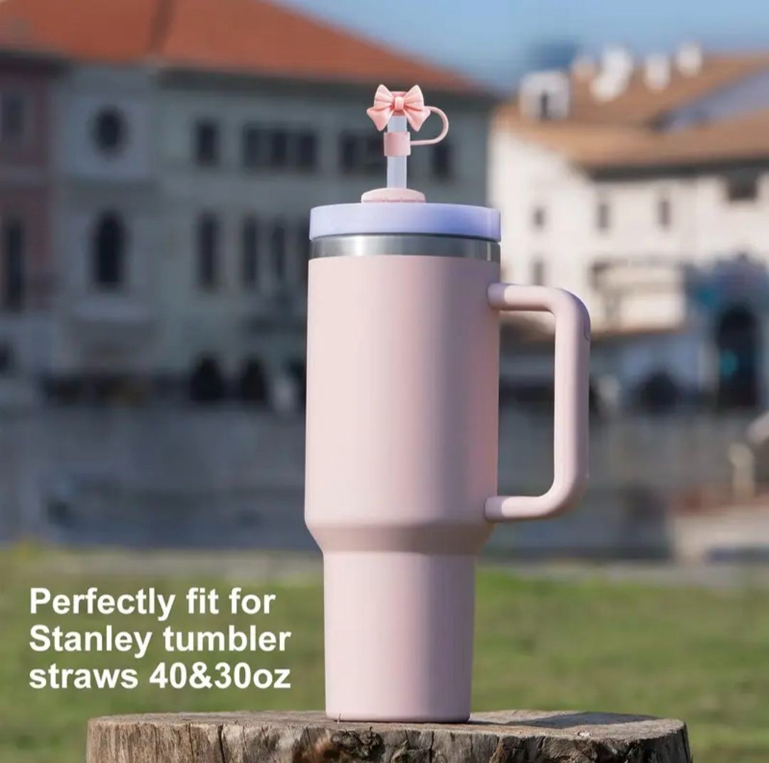 1PC Cute Bow Straw Cap Cover for 10mm Straws β Fits Stanley Tumbler Cups, Dustproof & Leak-Resistant