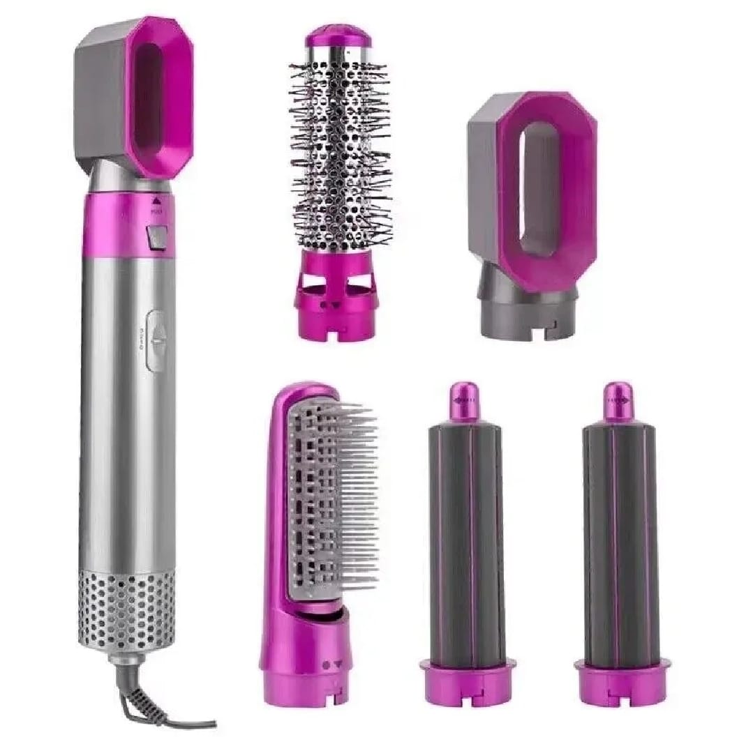High Quality 5 In 1 Hair Styler Brush | Hair Straightener, Curler, Blow Dryer & Volumizer