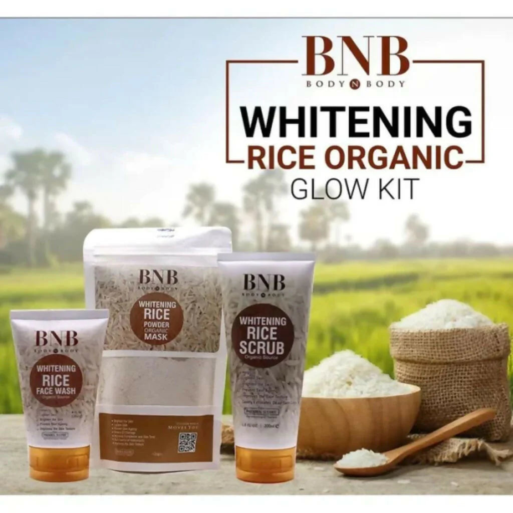 BNB Whitening Rice Extract Bright & Glow Facial Kit