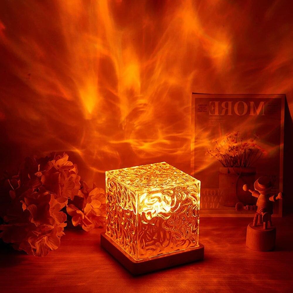 Crystal Water Ripple Night Lamp – Ambient LED Bedside Light