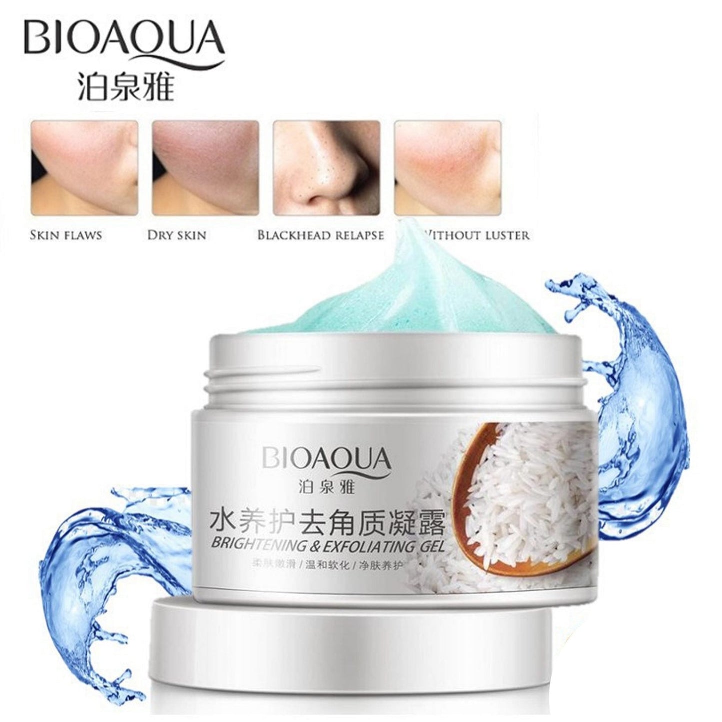 Bioaqua Brightening & Exfoliating Rice Gel Face Scrub 140ml