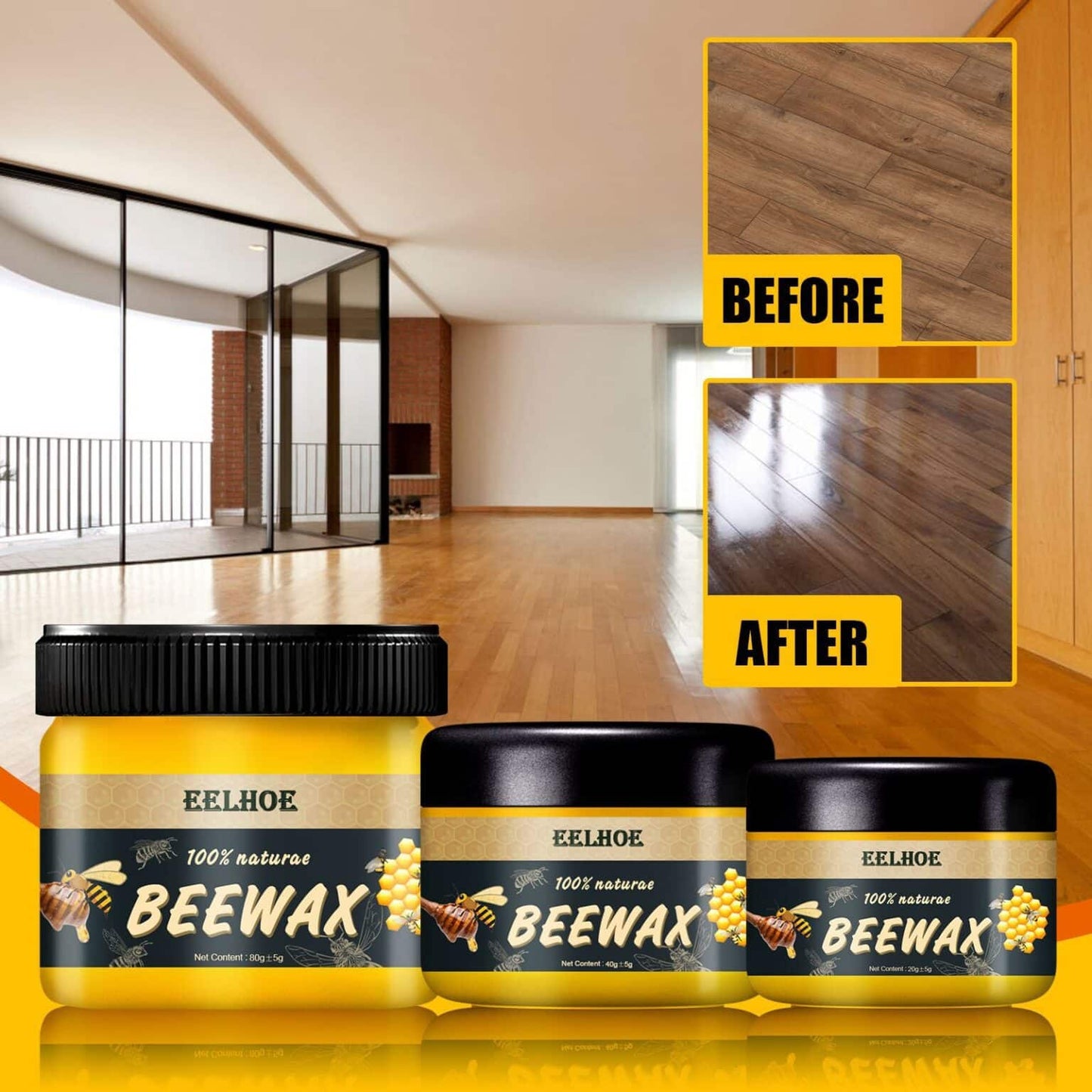 Beeswax Wood Polish – Waterproof Furniture Care & Shine Restorer