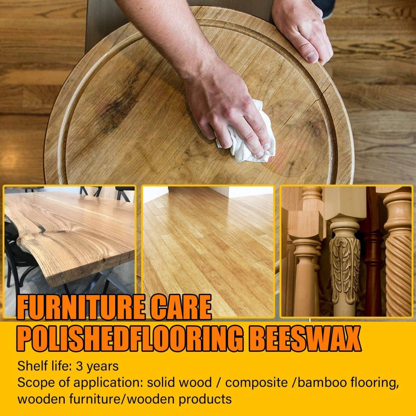 Beeswax Wood Polish – Waterproof Furniture Care & Shine Restorer