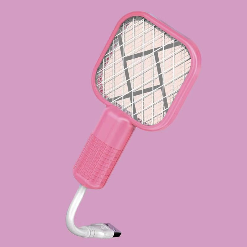 Mini USB Rechargeable Mosquito Racket – Portable Electric Bug Zapper with UV Light for Indoor & Outdoor Use
