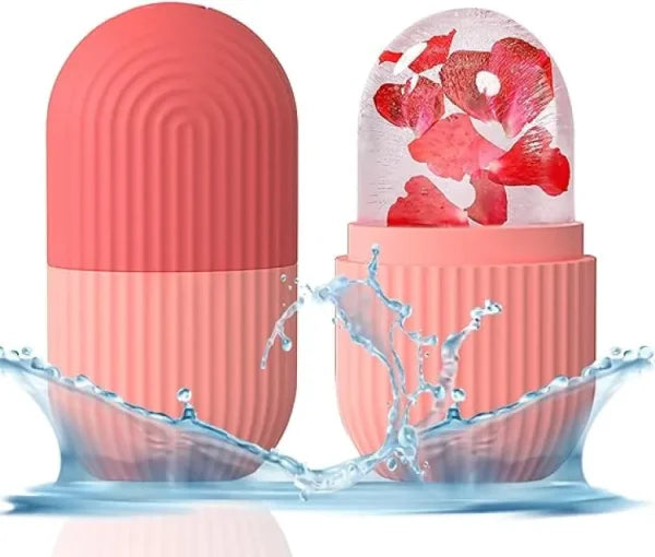 Reusable Ice Cube Face Roller – Silicone Facial Massage Tool
