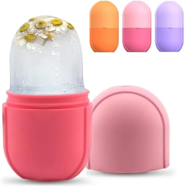 Reusable Ice Cube Face Roller – Silicone Facial Massage Tool