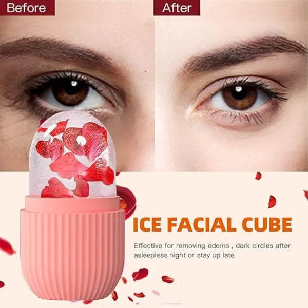 Reusable Ice Cube Face Roller – Silicone Facial Massage Tool