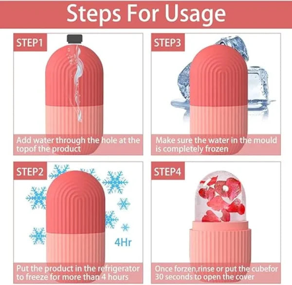 Reusable Ice Cube Face Roller – Silicone Facial Massage Tool
