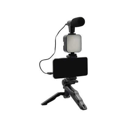 AY-49 Vlogger video making Kits Vlog Microphone LED Fill Light Mini Tripod mobile holder