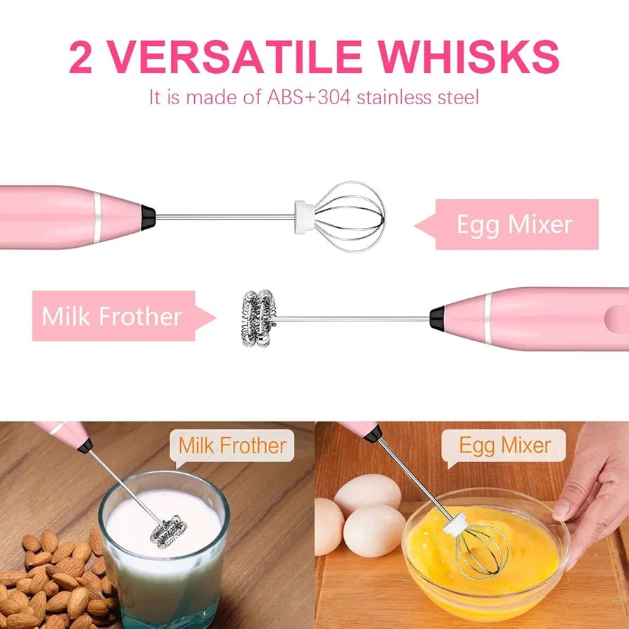 Rechargeable Handheld Milk Frother – 3-Speed Electric