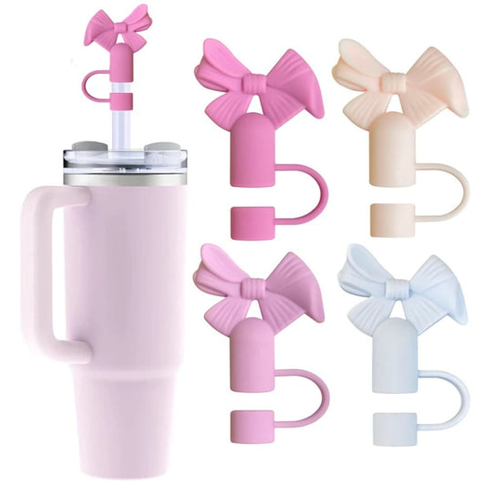 1PC Cute Bow Straw Cap Cover for 10mm Straws – Fits Stanley Tumbler Cups, Dustproof & Leak-Resistant