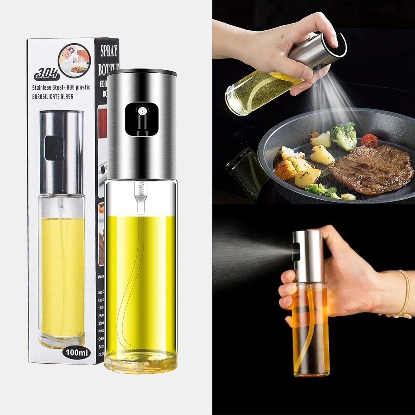 Cooking Oil Sprayer – Glass Oil Spray Bottle for Kitchen,