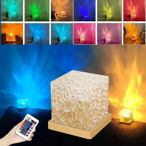 Crystal Water Ripple Night Lamp – Ambient LED Bedside Light