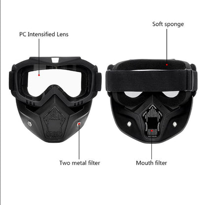 Motorcycle Goggles with Face Mask – Dirt Bike Motocross Off-Road MX ATV Eyewear