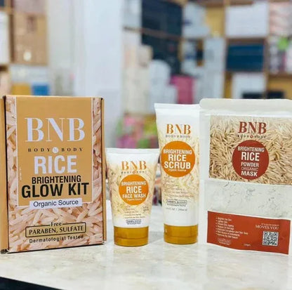 BNB Whitening Rice Extract Bright & Glow Facial Kit