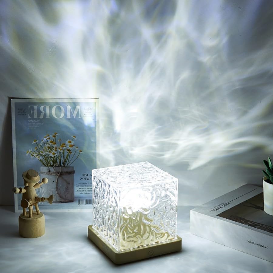 Crystal Water Ripple Night Lamp – Ambient LED Bedside Light
