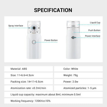 Portable Nebulizer Machine for Asthma – Rechargeable Inhaler for Kids & Adults