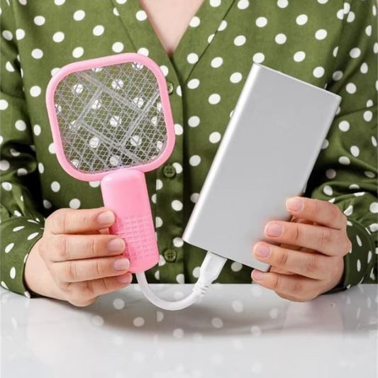 Mini USB Rechargeable Mosquito Racket – Portable Electric Bug Zapper with UV Light for Indoor & Outdoor Use